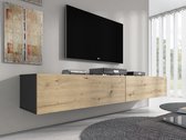 TV-Meubel Flame - Eiken - Grijs - 200 cm - ACTIE