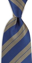 We Love Ties - Stropdas blauw / beige - geweven polyester Microfill - kobaltblauw / beige