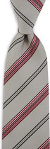 We Love Ties - Stropdas Nouvelle de Nimes - geweven polyester Microfill - grijs / zwart / rood / wit