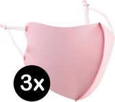 Mondkapje Wasbaar Verstelbaar Roze Mondmasker Wasbaar Mondkapje Verstelbare Wasbare Mondkapjes Niet Medisch Elastisch Universeel - 3 PACK