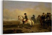 Schilderij - Keizer Napoleon I en zijn staf te paard — 100x70 cm