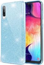 Samsung A50 Siliconen Glitter Hoesje Blauw