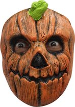 Partychimp Gezichtsmasker Pompoen Halloween - Latex - Oranje/groen - One-size