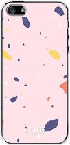 iPhone SE (2016) Hoesje Transparant TPU Case - Terrazzo N°8 #ffffff