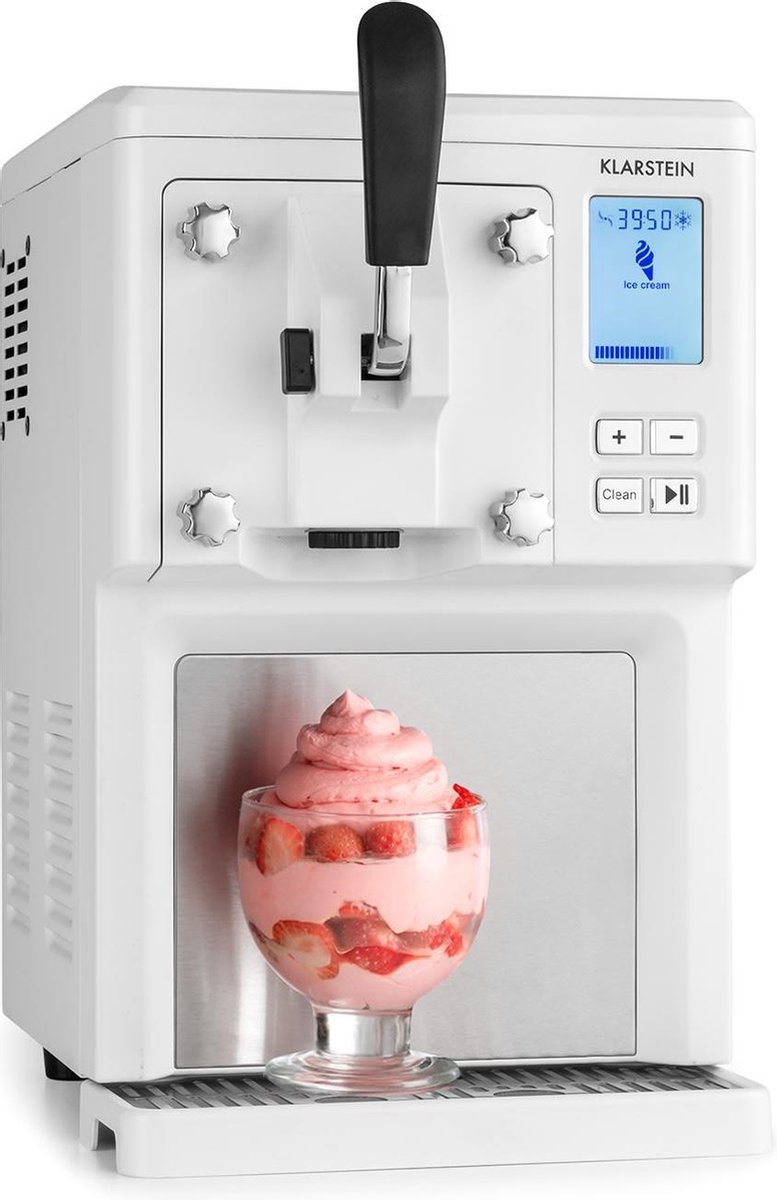 Bol.com Sweet Sundae ijsmachine compressor 1,5 liter rvs wit aanbieding