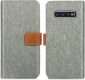 iMoshion Luxe Canvas Booktype Samsung Galaxy S10 hoesje - Grijs