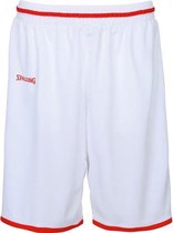 Spalding Move Shorts Heren - Wit / Rood - maat S