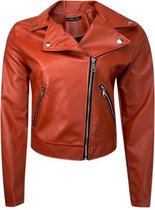 Pink Lady dames 'biker' jas oranje/roest - maat S