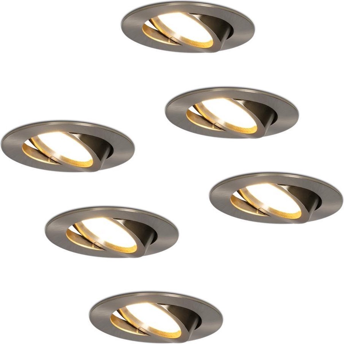 Hera FR-68 LED set van 6 inbouw spots met dim-controller met afstandsbediening 24V RVS-look LVSET6FR68DI » LED verlichting » Verlichting