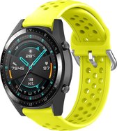Huawei Watch GT siliconen bandje met gaatjes - geel - 46mm