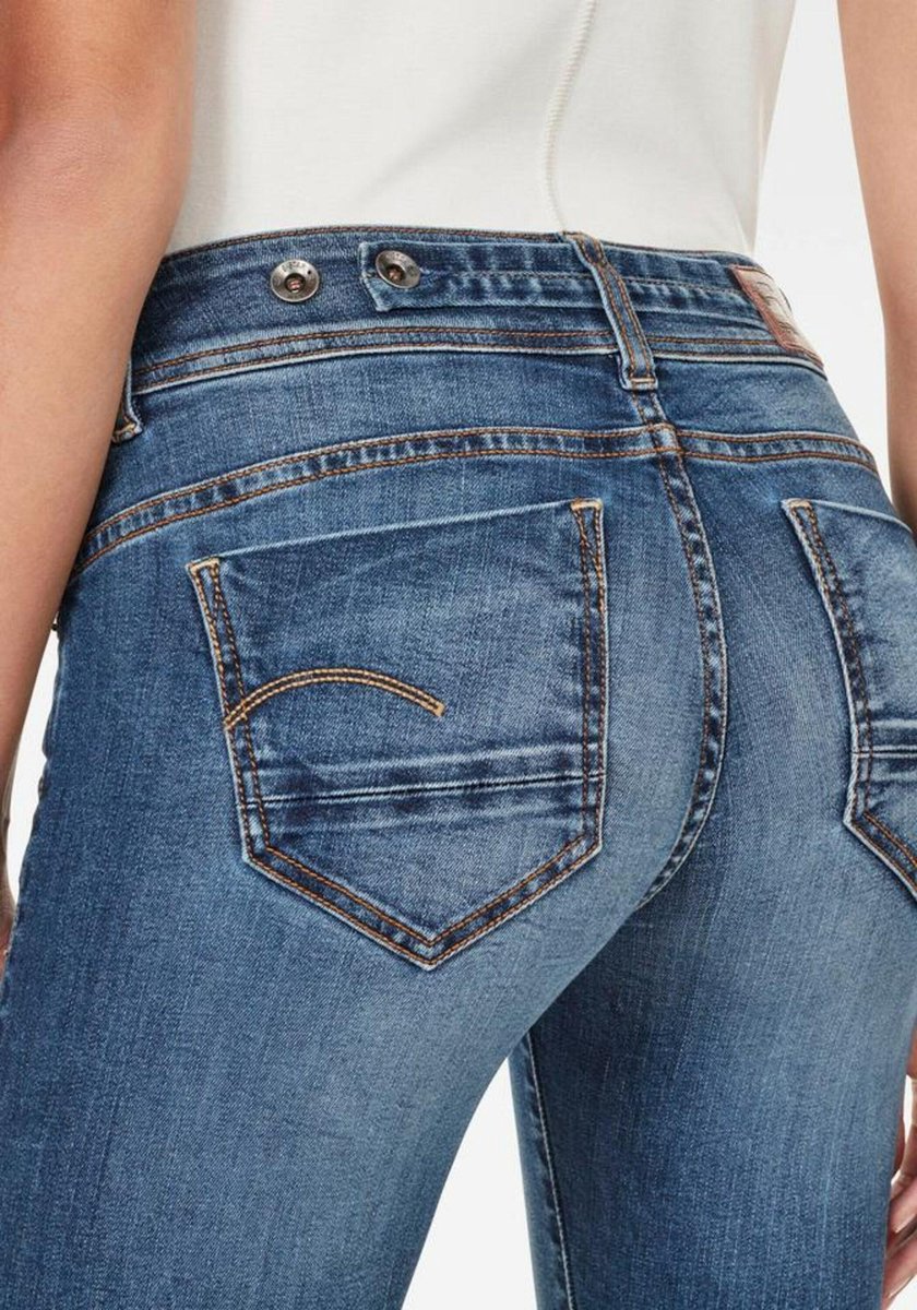 G-Star Midge Slim Straight Wmn Dames Jeans Medium Indigo Aged