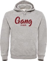 Wintersport hoodie grijs L - Gang is alles - Bordeaux rood - soBAD. | Foute apres ski outfit | kleding | verkleedkleren | wintersporttruien | wintersport dames en heren