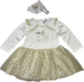 Disney Minnie Mouse jurk feestjurk off-white/goud maat 80 (18 maanden - 80 cm)