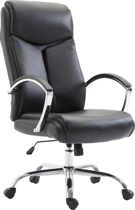 CLP Vaud XL Bureaustoel - Voor volwassenen - Met armleuningen - Ergonomisch - Kunstleer - zwart