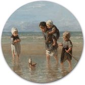 Wandcirkel Kinderen der zee - WallCatcher | Kunststof 80 cm | Jozef Israëls | Muurcirkel