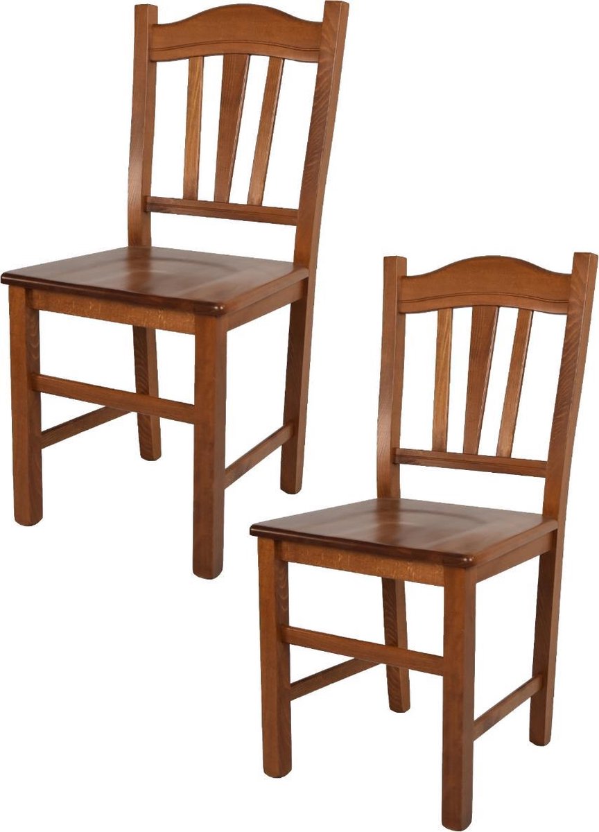 Tommychairs Silvana - Eetkamerstoelen - Set van 2 - Licht Walnoot - Hout