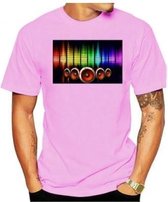 LED - T-shirt - Equalizer - Roze - Beatbox - S