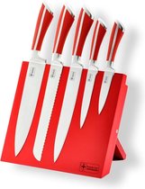 Royalty Line Messenset - 5-delig - RVS - Rood - Ergonomische anti-slip siliconen handvaten