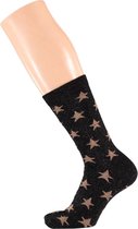 Sarlini Fashion Dames sokje Zwart Stars met glitters | Maat 36-41