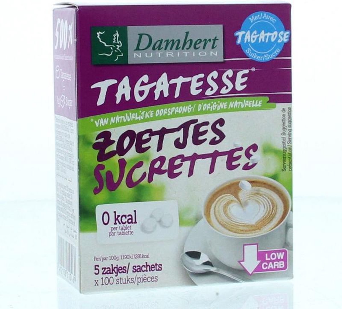 Damhert Tagatesse tafelzoetstof 0 kcal! - 500 stuks navul