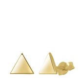 Lucardi Dames Oorbellen triangle 6mm - Oorbellen - Cadeau - 14 Karaat Goud - Geelgoud