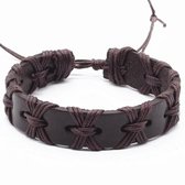 Verstelbare leren armband LGT Jewels Touw Bruin