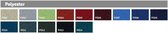 Akoestische wand Lucia breed 140CM hoog 160CM kleur lucia Turquoise PO10 kleur beugel Zwart (RAL9011)