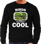 Dieren toekans sweater zwart heren - birds are serious cool trui - cadeau sweater toekan/ toekans liefhebber 2XL