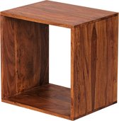 Medina Winona Bijzettafel - Kubus Bijzettafel - Vierkante Bijzettafel - Sheesham Hout - Massief Houten Sheesham - 43.5 x 43.5 cm