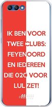 6F hoesje - geschikt voor Honor 10 -  Transparant TPU Case - Feyenoord - Quote #ffffff