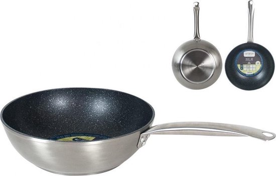 Poêle à Frire Double Poignée 25 Cm Poêle à Paella En Acier Inoxydable, Plaque à Collation En Métal, Wok Avec Doubles Poignées, Poêle Ustensile Cuisine Sauté