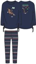 Woody pyjama meisjes/dames - donkerblauw - geit - 202-1-TUL-S/895 - maat 104