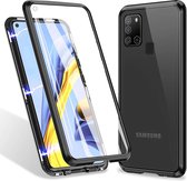 Samsung Galaxy A21S Magnetisch Hoesje Met Glazen screen protector - Zwart