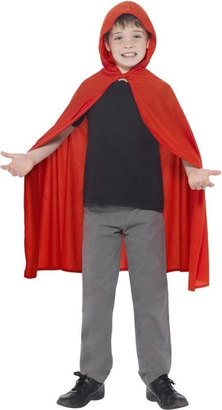 SMIFFY'S - Rode cape met capuchon voor kinderen - 116/128 jaar) |
