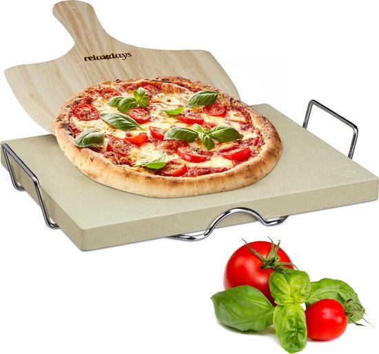 Reductor Egoïsme Billy Goat Relaxdays - pizzasteen set met pizzaschep - 3 cm dik - baksteen - pizza  steen | bol.com
