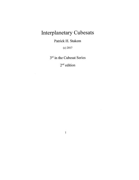 Cubesats - Interplanetary Cubesats - cover