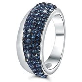 Lucardi Dames Ring montana kristal - Ring - Cadeau - Staal - Zilverkleurig