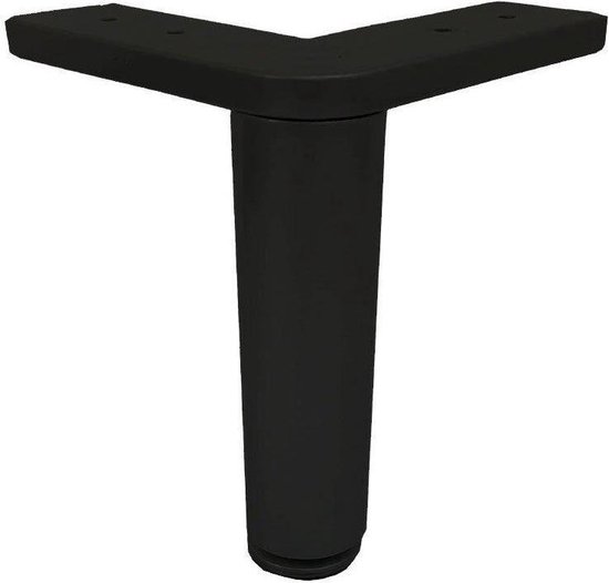 PINGEUI 8 stuks 15 cm meubelpoten zwart metaal, tafelvoet, kastpoten, zwart, meubelpoten met schroeven, zwarte driehoekige tafelpoten voor kast, nachtkastje, bank