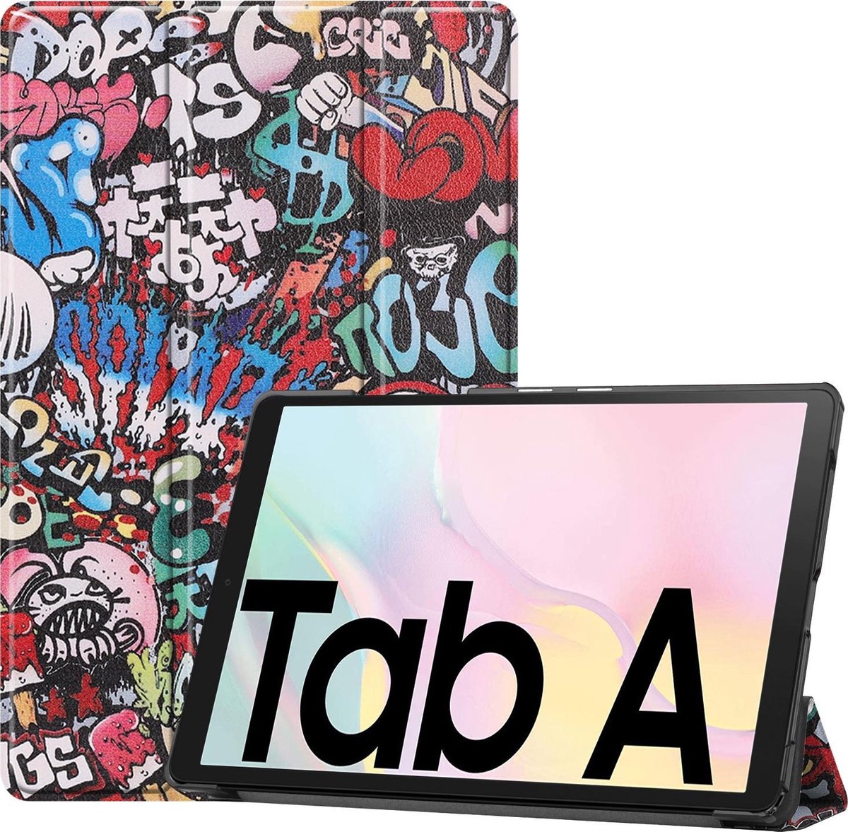 Hoes - Geschikt voor Samsung Galaxy Tab A7 (2020) - Dun & Stevig - Trifold Bookcase - Hard Cover - Hardcover Book Case - Tablet Hoesje - Graffity