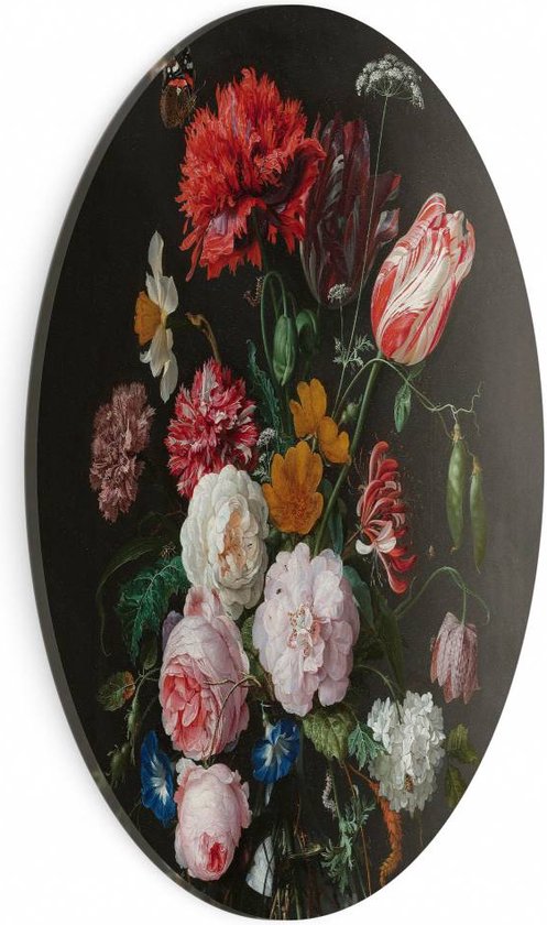 Glasschilderij rond Stilleven met bloemen | bol.com