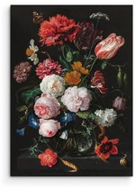 Jan Davidsz de Heem - Stilleven met bloemen - Vaas - Oude Meester - Gouden eeuw - Rijksmuseum- Schilderij 60 x 90 cm