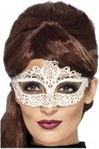 Smiffys Kostuum Oogmasker Embroidered Lace Filigree Wit