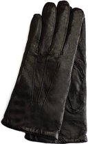 Leren handschoenen dames met wollen voering model Lancaster Color: Black, Size: 7