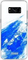 Samsung Galaxy S8 Plus Hoesje Transparant TPU Case - Blue Brush Stroke #ffffff