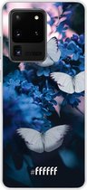 Samsung Galaxy S20 Ultra Hoesje Transparant TPU Case - Blooming Butterflies #ffffff