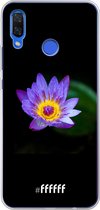 Huawei Nova 3 Hoesje Transparant TPU Case - Purple Flower in the Dark #ffffff