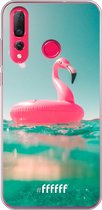 Huawei P30 Lite Hoesje Transparant TPU Case - Flamingo Floaty #ffffff