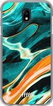 6F hoesje - geschikt voor Samsung Galaxy J7 (2017) -  Transparant TPU Case - Fresh Waves #ffffff