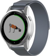 Milanees Smartwatch bandje - Geschikt voor  Garmin Vivoactive 4s Milanese band - 40mm - grijs - Horlogeband / Polsband / Armband