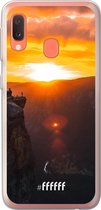 Samsung Galaxy A20e Hoesje Transparant TPU Case - Rock Formation Sunset #ffffff